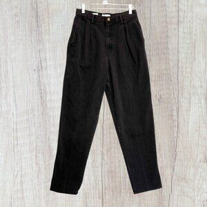 CALVIN KLEIN Sport Vintage 90s Pleated High Waist Mom Black Denim Jeans Size 10